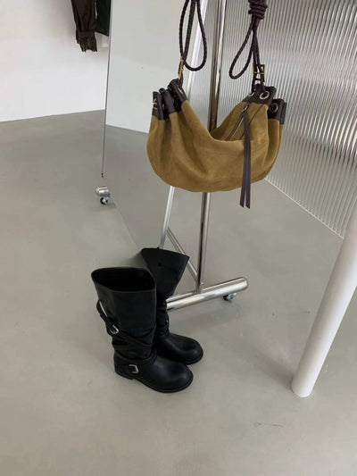 Kelly Designs Vintage Buckle Strap Mid-Calf Boots (Instock)