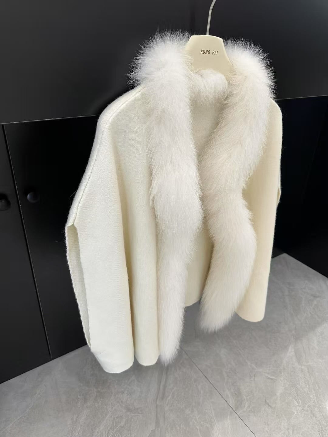 Kelly Designs Classic Fox Fur White Cardigan (Instock)