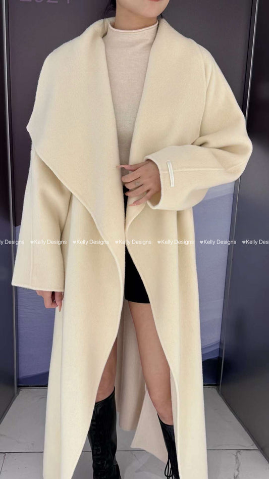 Kelly Designs White Sheep Wool Coat (Instock)