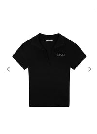 ASON Half Ivy Collar Slim-Fit Tee – Black(Instock)