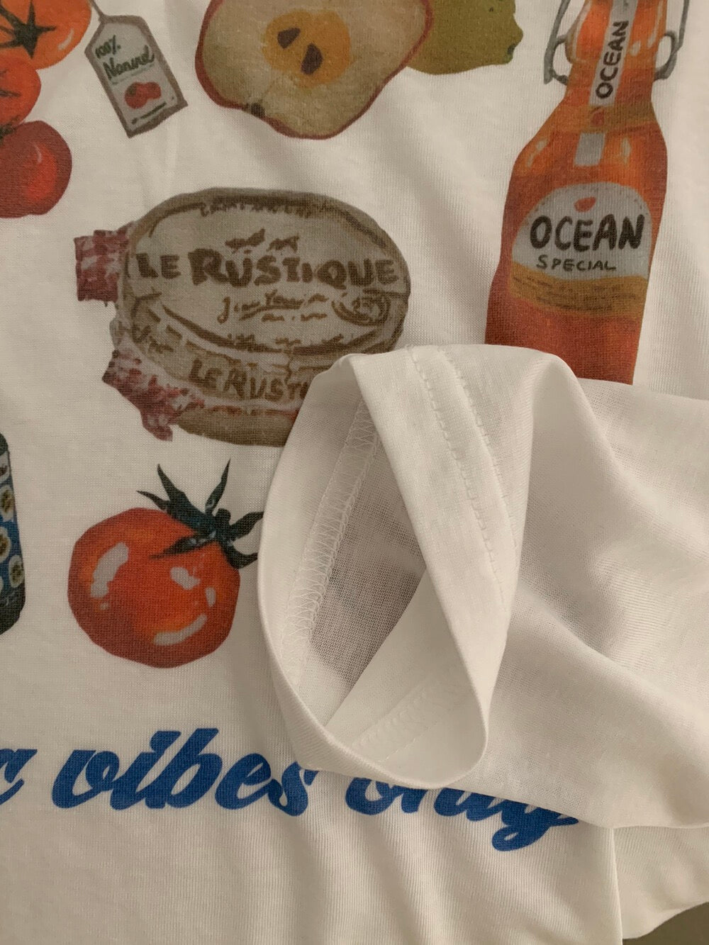 Kelly Designs Casual Graphic Sun Shirt – Groceries Long Sleeve & Blue Shorts (Instock)