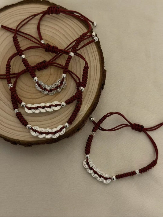 Kelly Designs Red String Five Emperor Coins Bracelet (Instock)