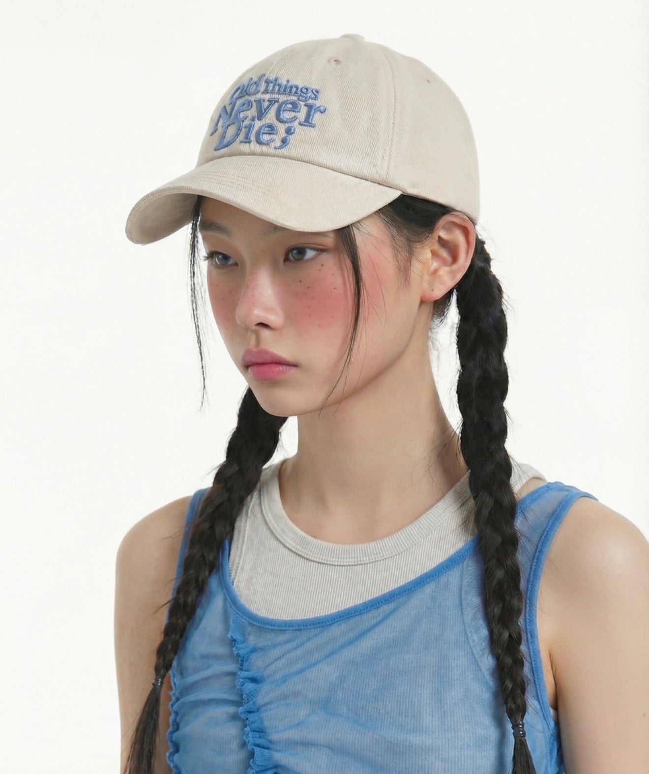 Korean Collection Ongo FLOWER KNOT CAP -SKY (Instock)