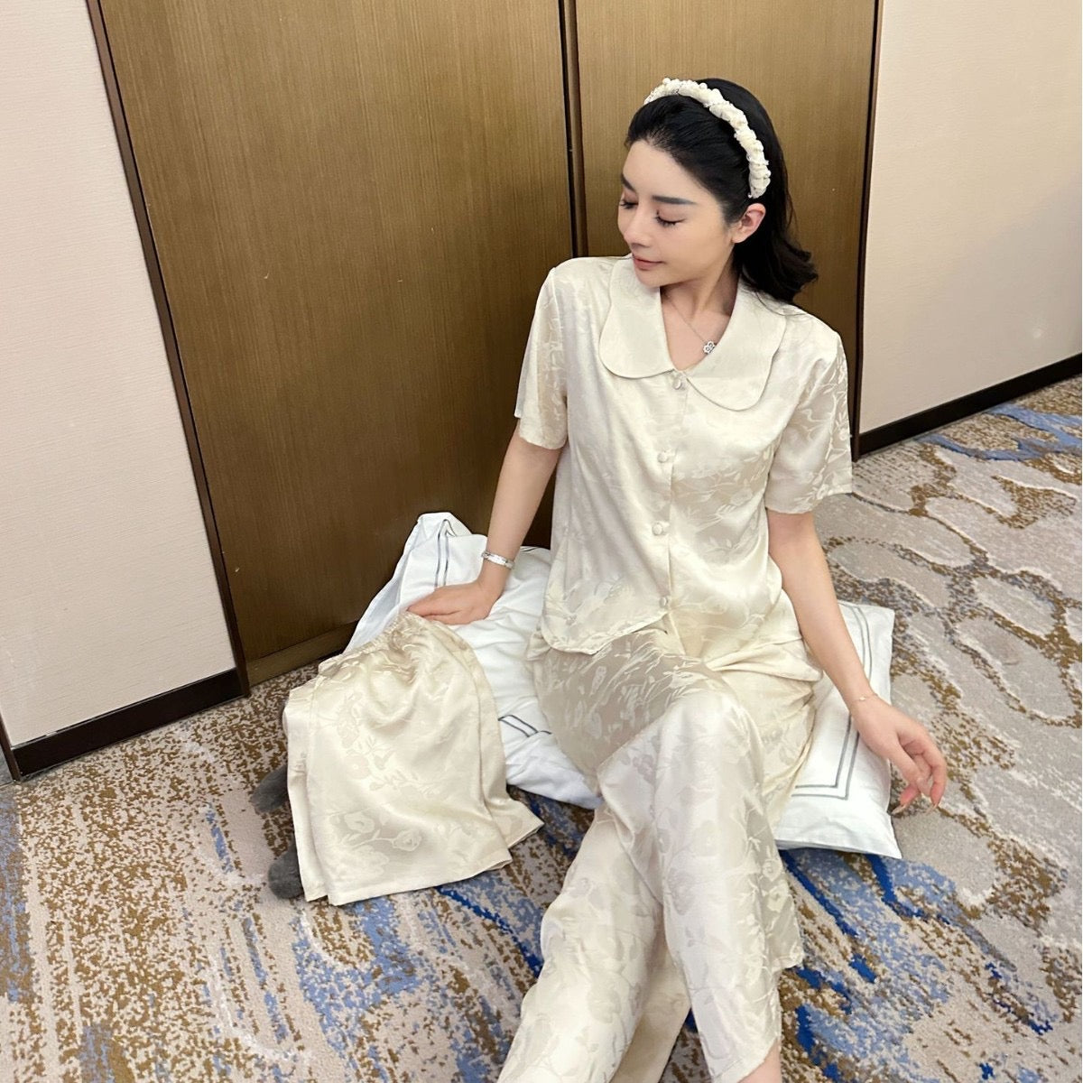 Kelly Designs Clasic Pajama Set  – Short Sleeve & Long/Short Pants 3pcs Set (Instock)