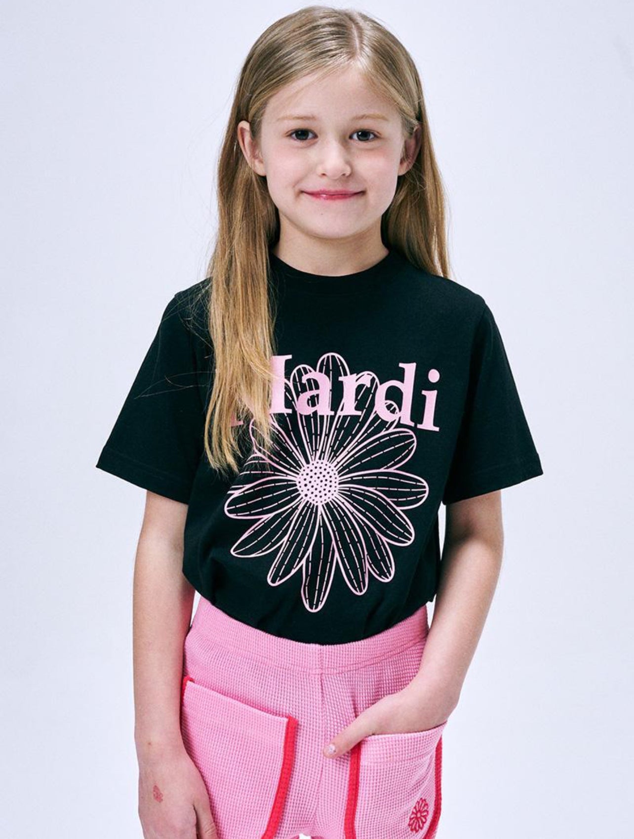 Mardi Mercredi KIDS TSHIRT FLOWERMARDI_BLACK PINK(Preorder)