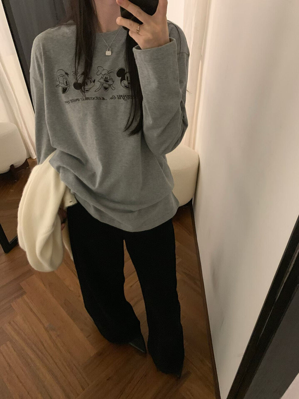 Kelly Designs Brushed Cotton Long-Sleeve Tee – Mickey Mouse Print (Instock)