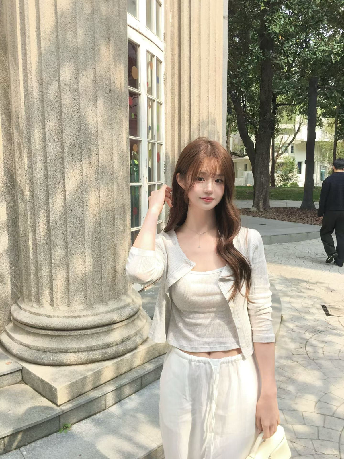 Korean Apm Collection Vegetable Rone Cardigan + Rone Sleeveless Top Set (Instock)