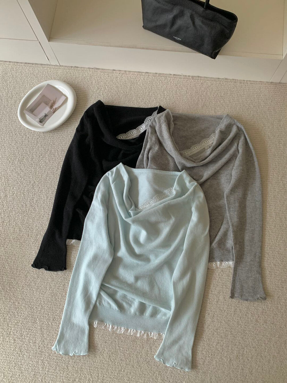 Kelly Designs Wool Lace Off-Shoulder Knit Top (3 Colors) (Instock)