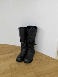 Kelly Designs Vintage Buckle Strap Mid-Calf Boots (Instock)
