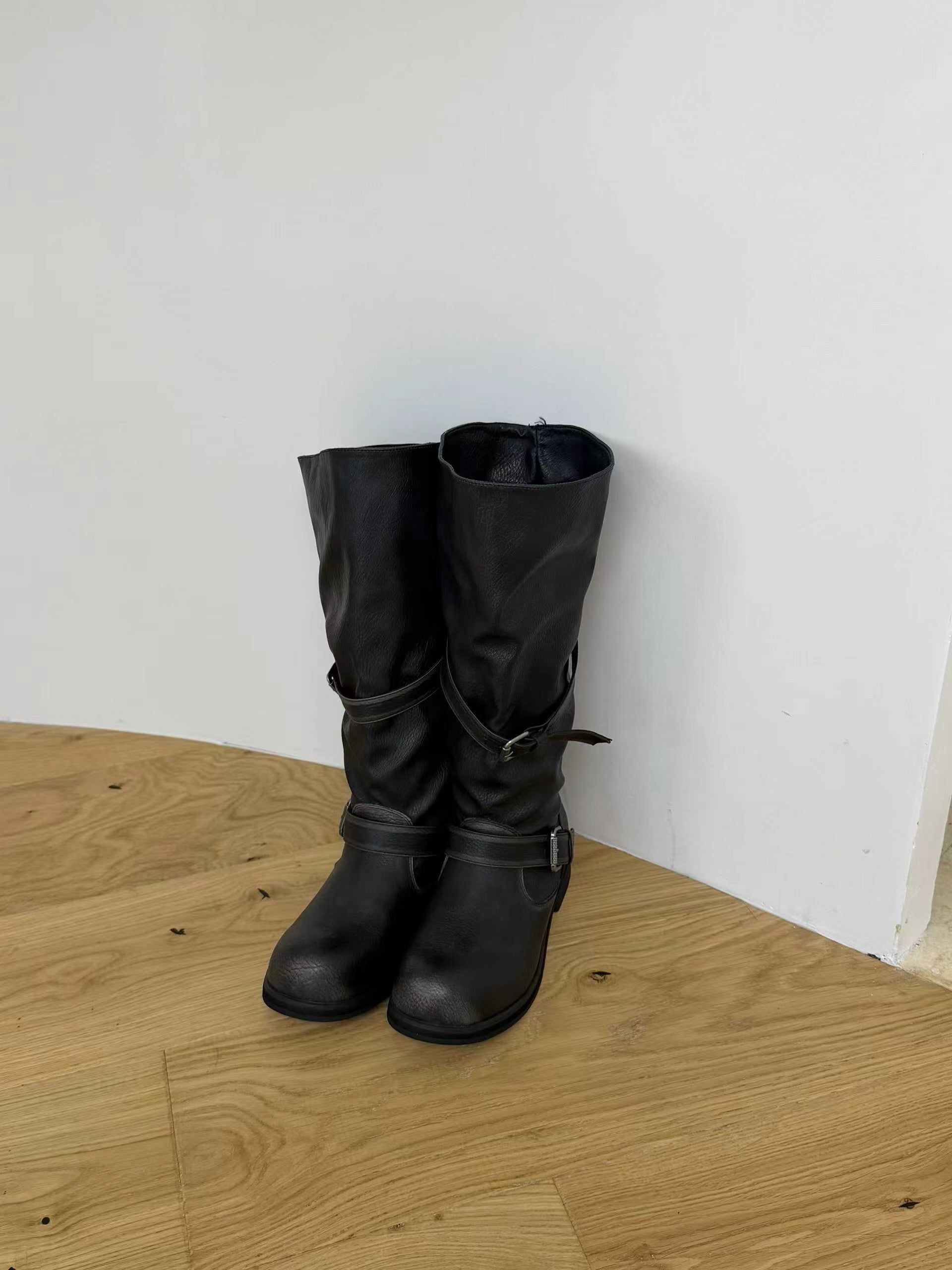 Kelly Designs Vintage Buckle Strap Mid-Calf Boots (Instock)
