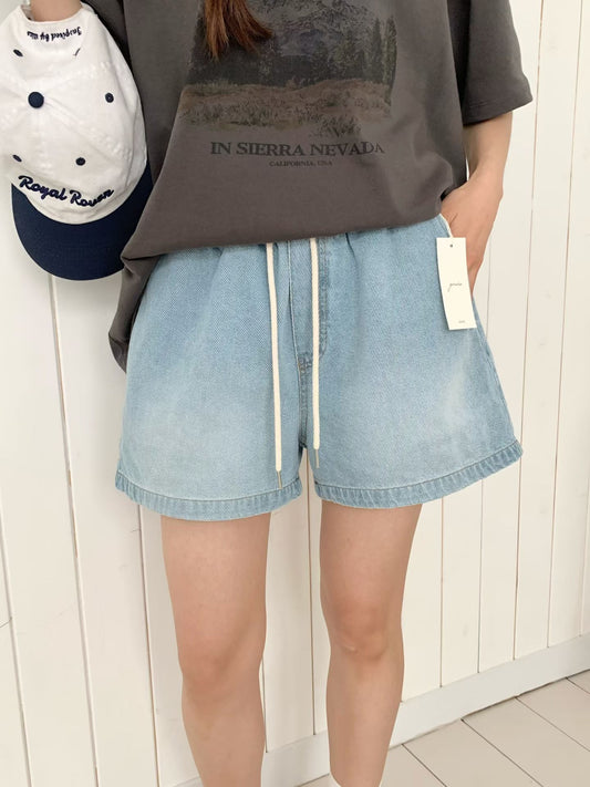 Korean APM Collection Light Blue Denim Shorts (Instock)