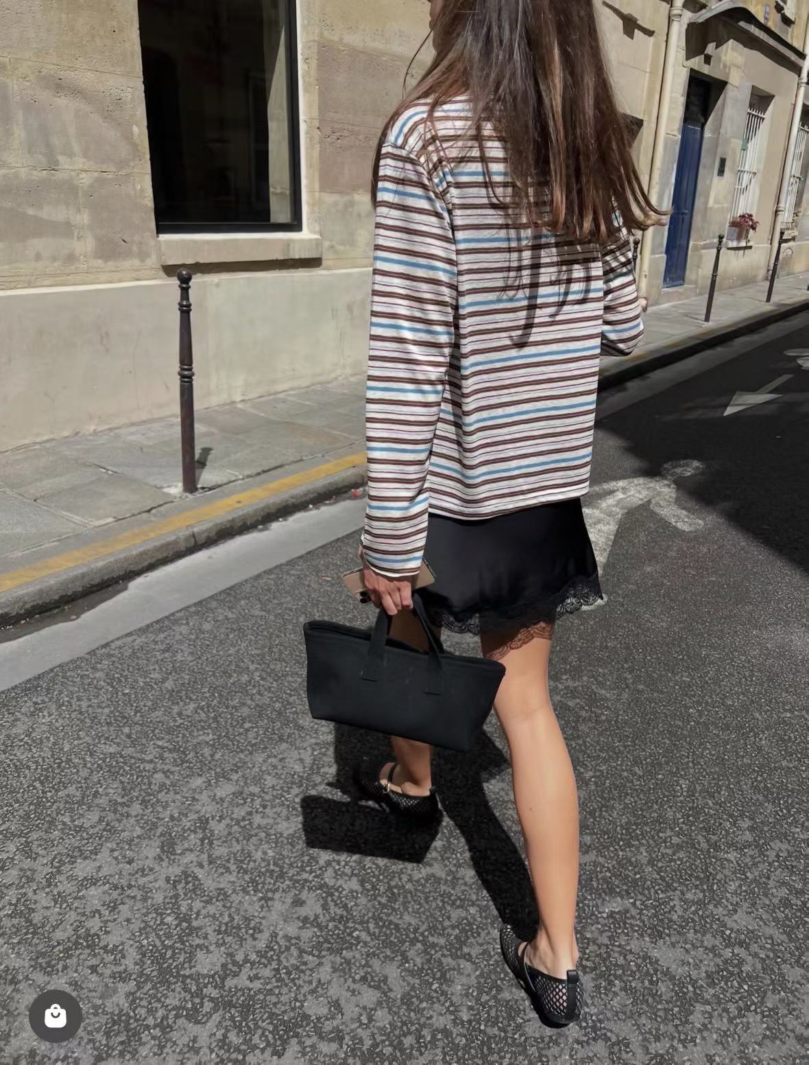 Korean APM Collection Brown Stripe Long Sleeves Tshirt (Instock)
