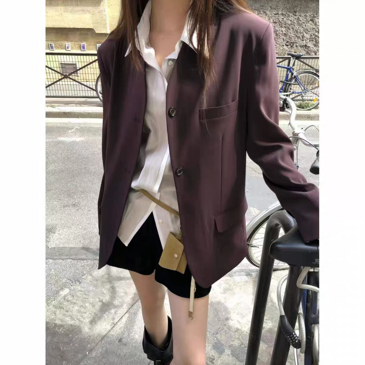 Korean Collection | Contrast Collar Sheer Button-Up Shirt (Instock)