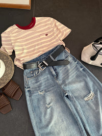 Kelly Designs Casual Blue Jeans With Belt(Instock)