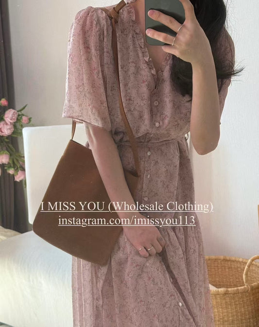 Korean APM Collection I Miss You Pink Flower Dress (Instock)
