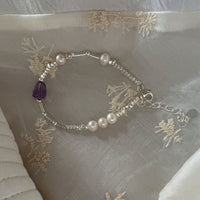 Kelly Designs Purple Crystal Silver Bracelet (Instock)