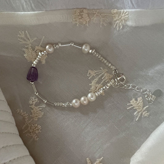 Kelly Designs Purple Crystal Silver Bracelet (Instock)
