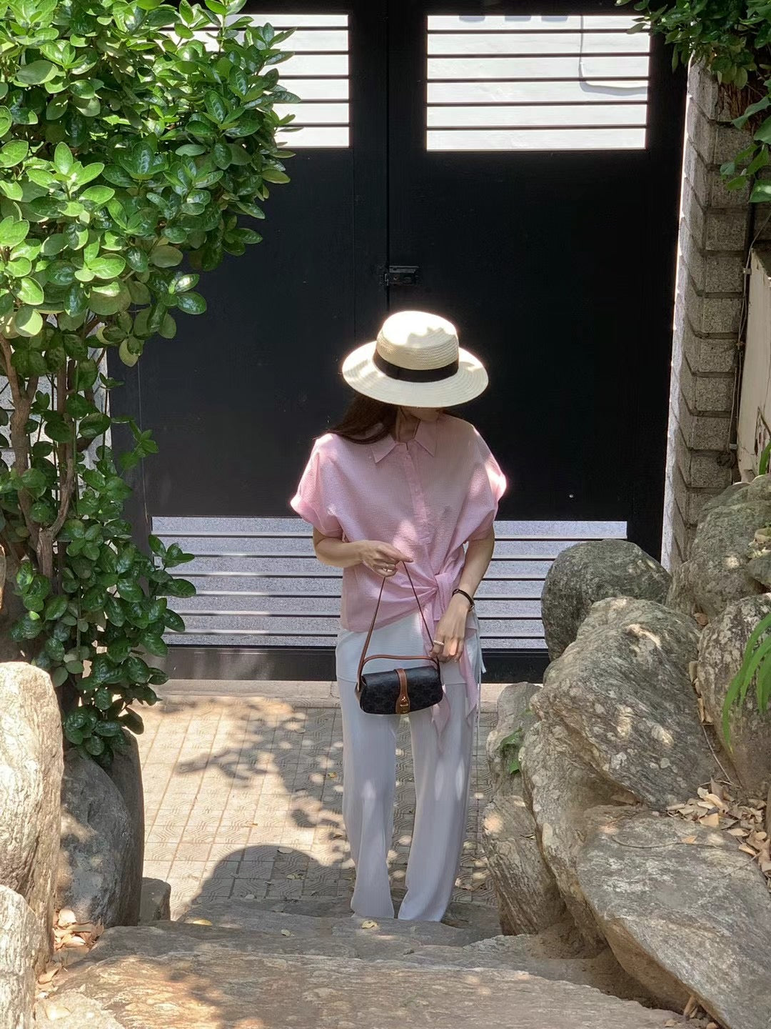 Korean APM Collection Pink Stripe Blouse (Instock)