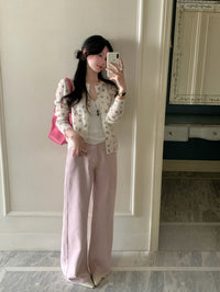 Kelly Designs Soft Pink Straight-Leg Jeans – Vintage Casual Fit(Instock)