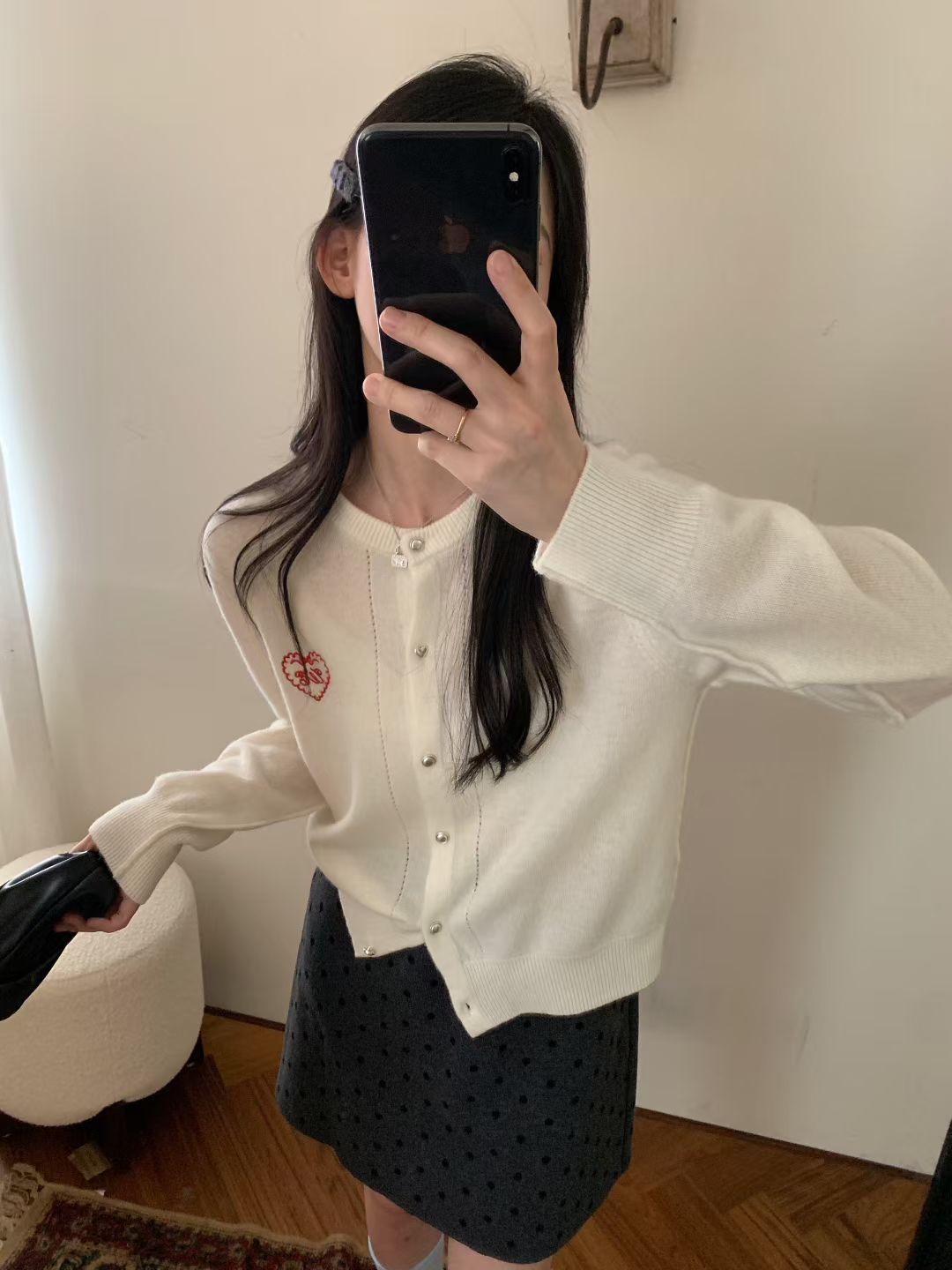 Kelly Designs White Raccoon Cardigan (Instock)