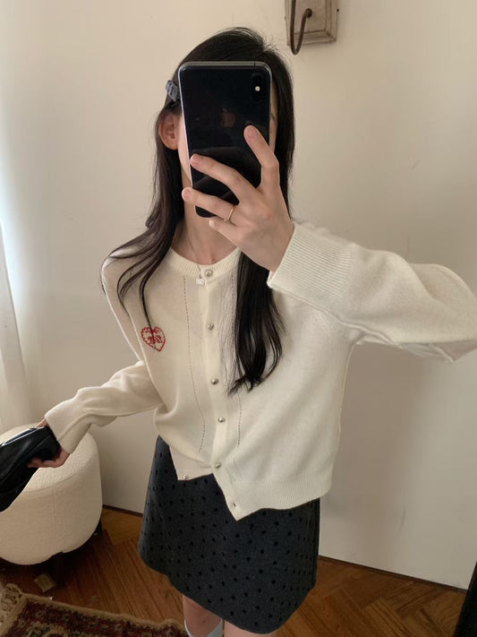 Kelly Designs White Raccoon Cardigan (Instock)