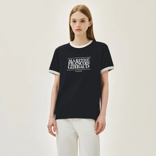 Marithe AEROCOOL CRACK CLASSIC LOGO RINGER TEE Navy (Instock)
