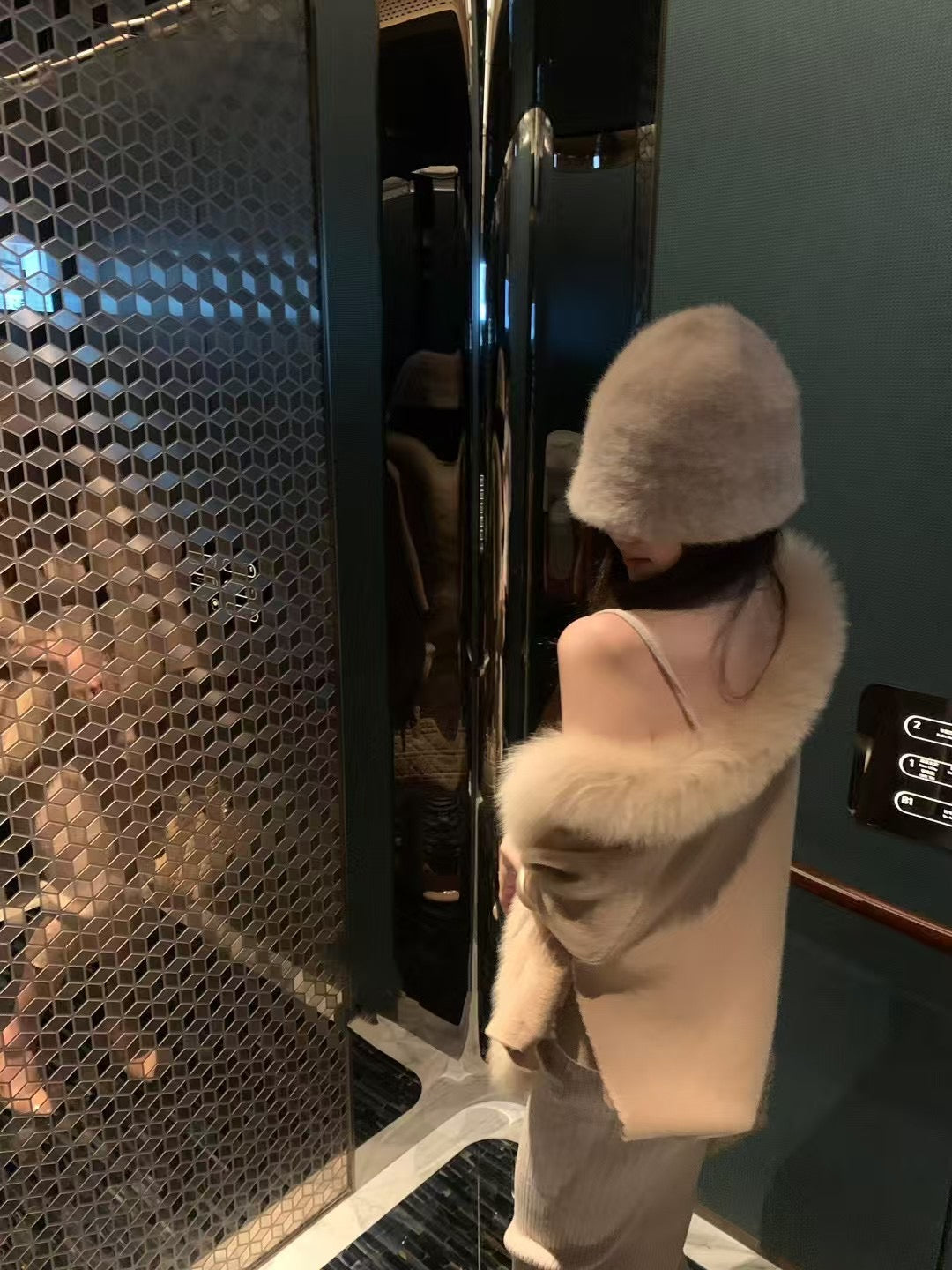 Kelly Designs Classic Fox Fur Khaki Cardigan (Instock)