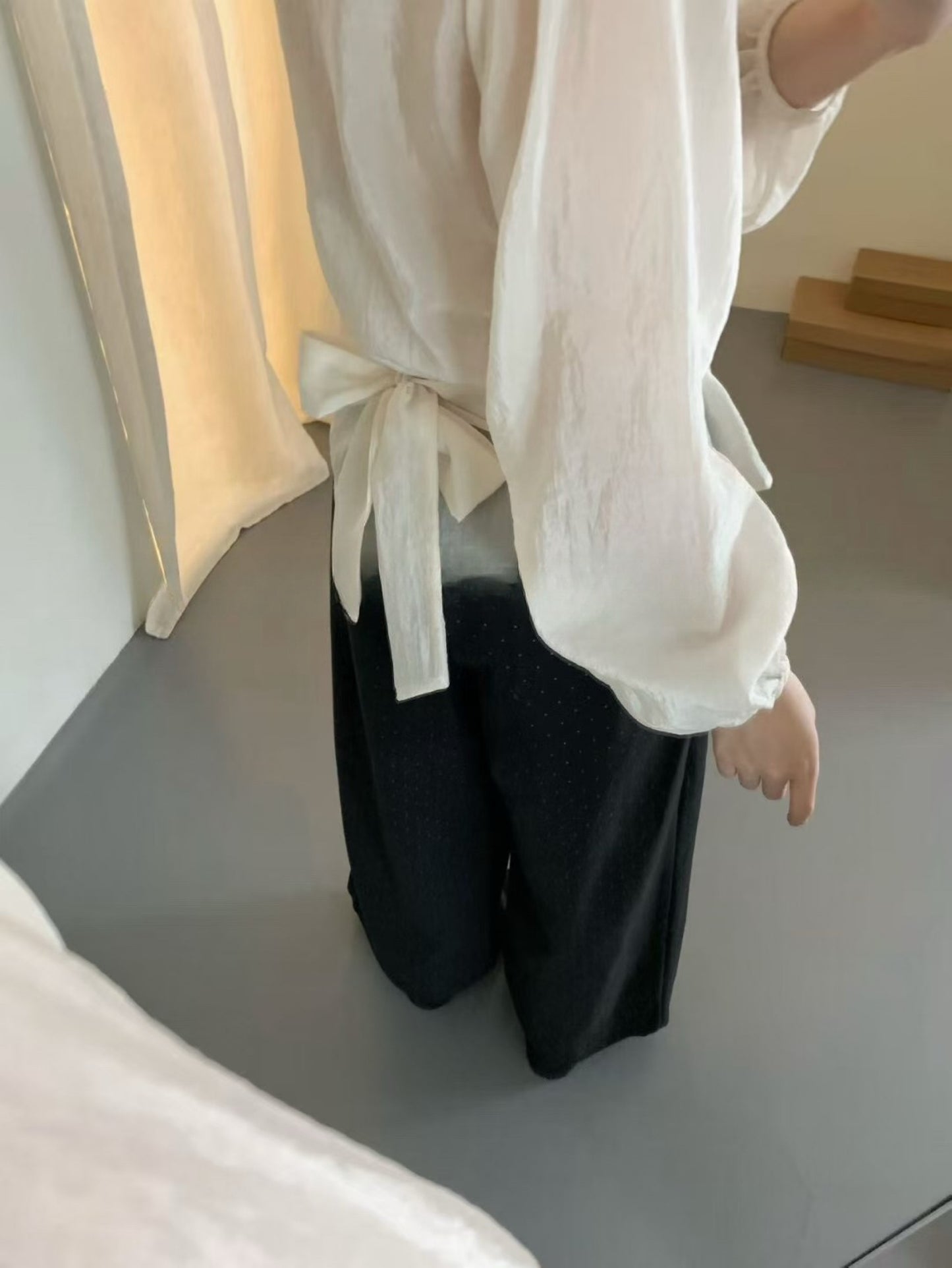 Kelly Designs White/Black Cross Band Blouse (Instock)