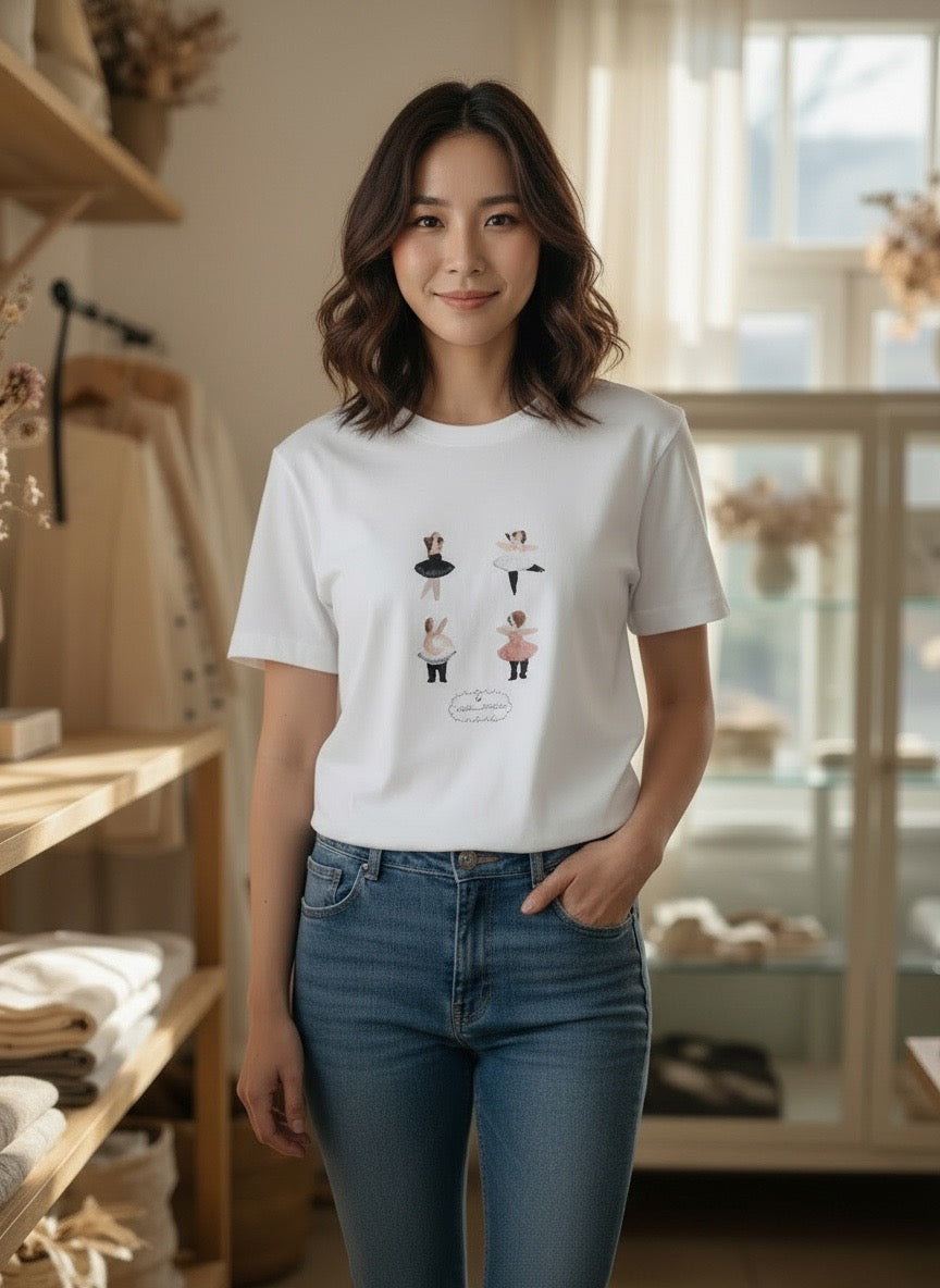 Kelly Designs Ballet Girls White Tshirt（Instock)