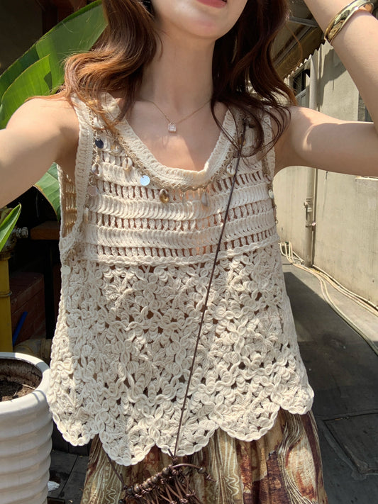 Kelly Designs Hollow-out knitted Tank Top (Instock)