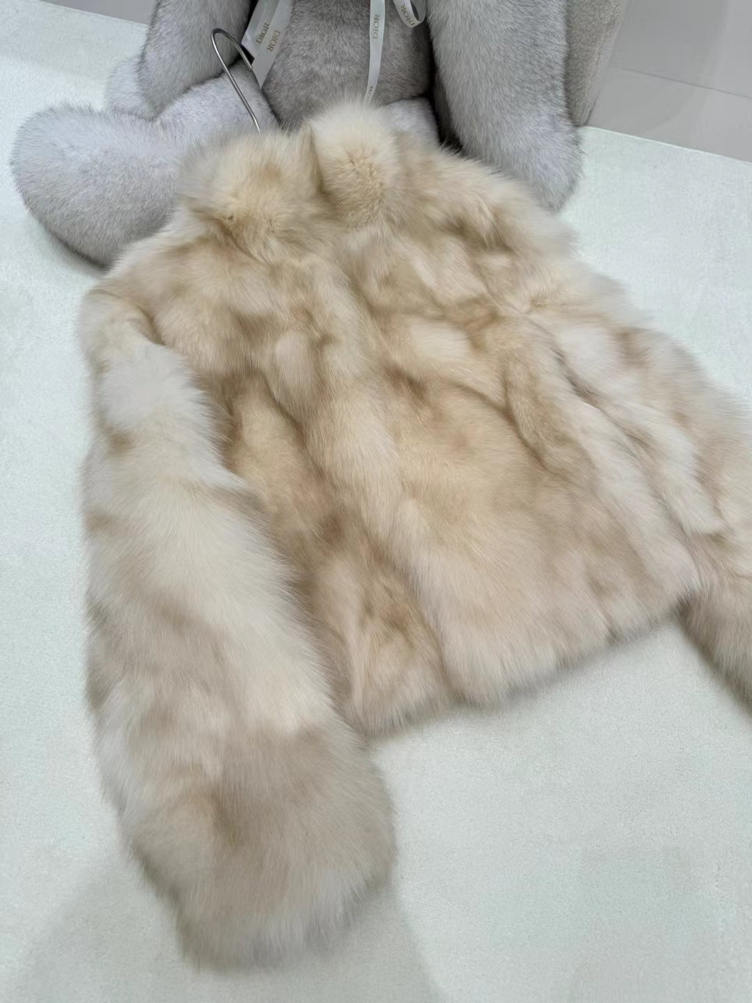 Kelly Designs Golden Fox Fur Jacket with High Neck (Instock)