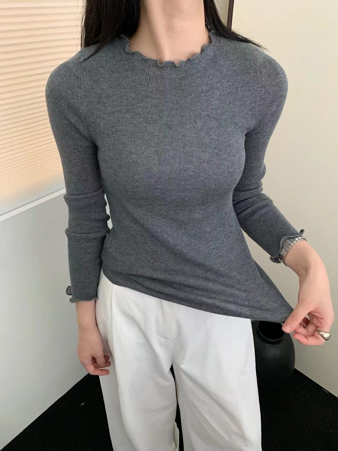 Kelly Designs Round Neck Flower Layered Wool Top(Instock)