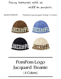 Korean BTS V Inspired Logo Jacquard Knit Beanie (Preorder)