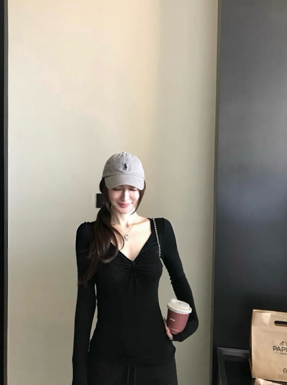 Kelly Designs Twist-Front V-Neck Slim Fit Base Top – Soft & Flattering (Instock)