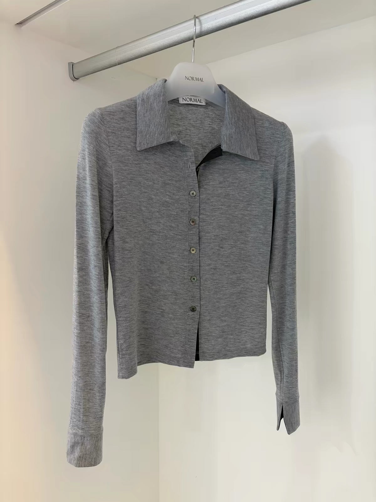 Korean APM Collection Sheer Collar Button Long Sleeve Top (Instock)