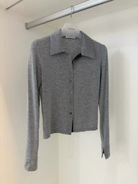 Korean APM Collection Sheer Collar Button Long Sleeve Top (Instock)