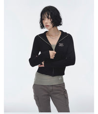 Ason Maron Knit Zip-Up – Black (Instock)