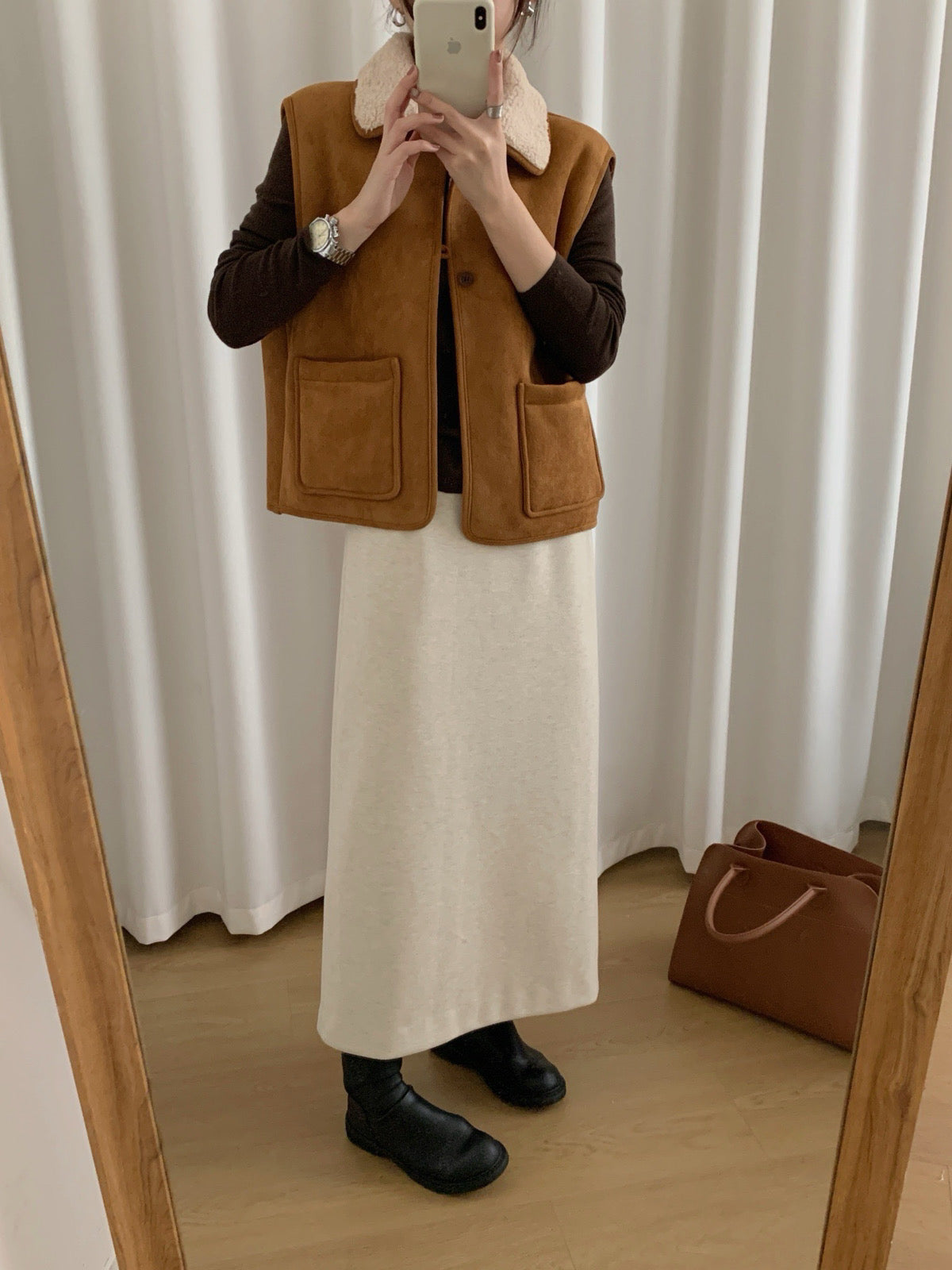 Kelly Designs Lambswool Brown Vest (Instock)