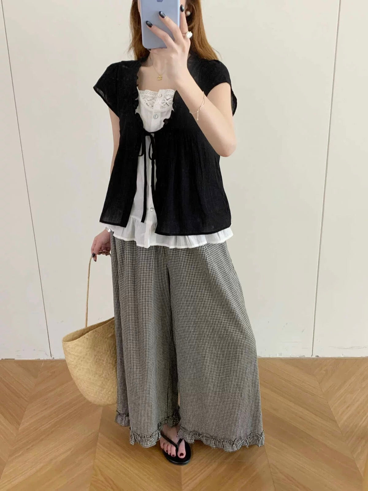 Kelly Designs Fake 2pc Black Top and Pants(Instock)