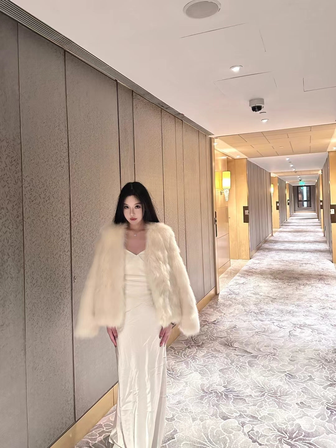 Kelly Designs 2 Colors Fox Fur Jacket with V Neck (Instock)