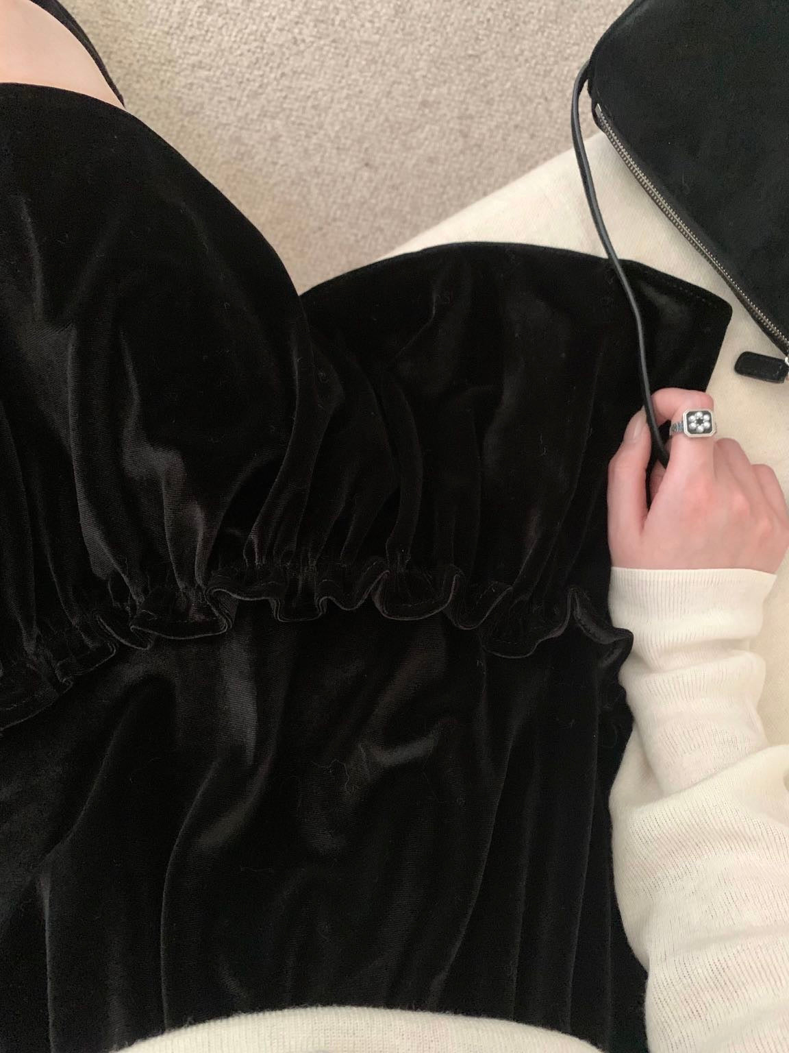 Kelly Designs Velvet Tiered Mini Skirt (Instock)