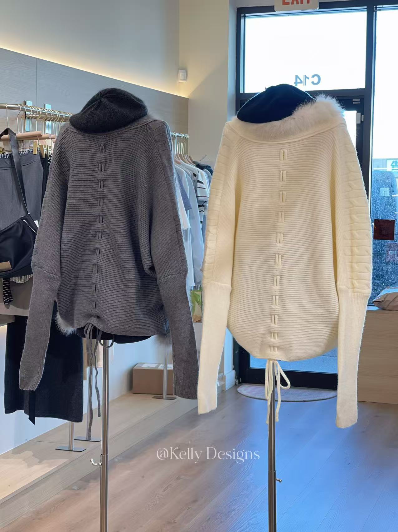 Kelly Designs 2 colors Fox Fur Cardigan (Instock)