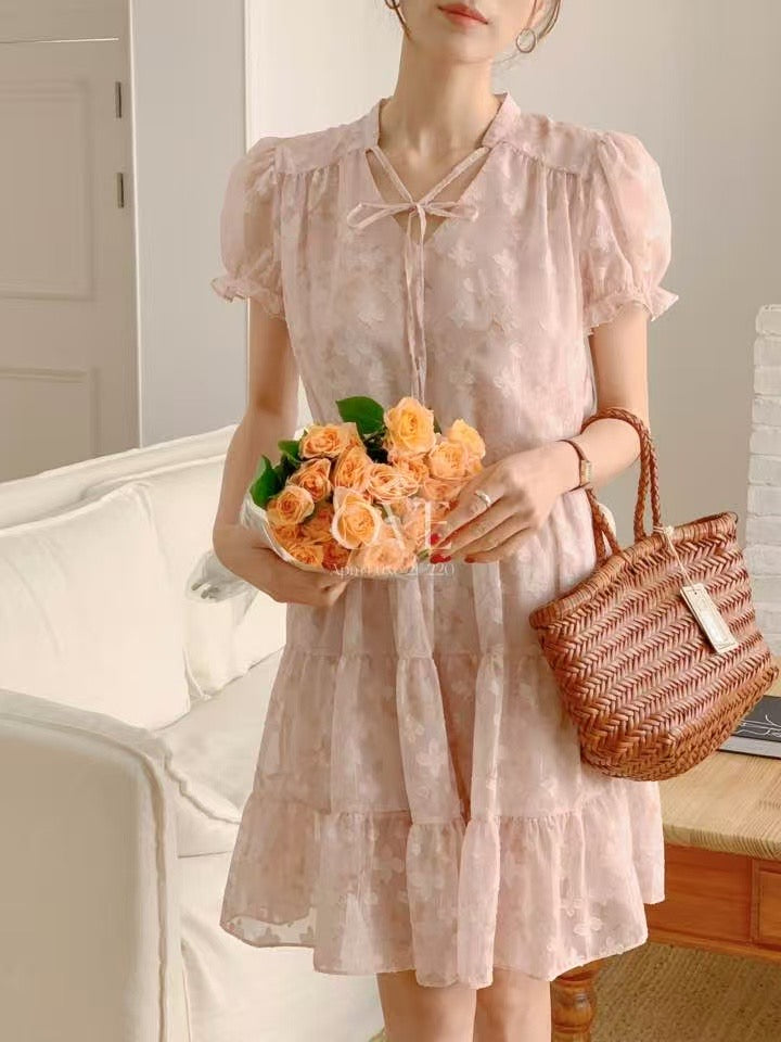 Korean APM Collection Pink Flower Dress (Instock)