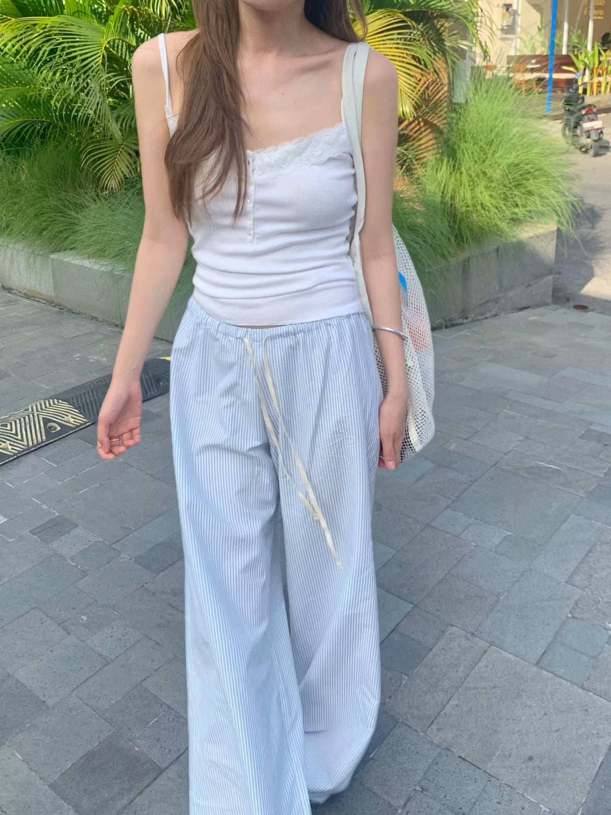 Korean APM Collection Vegetable Stripe Blue Pants (Instock)