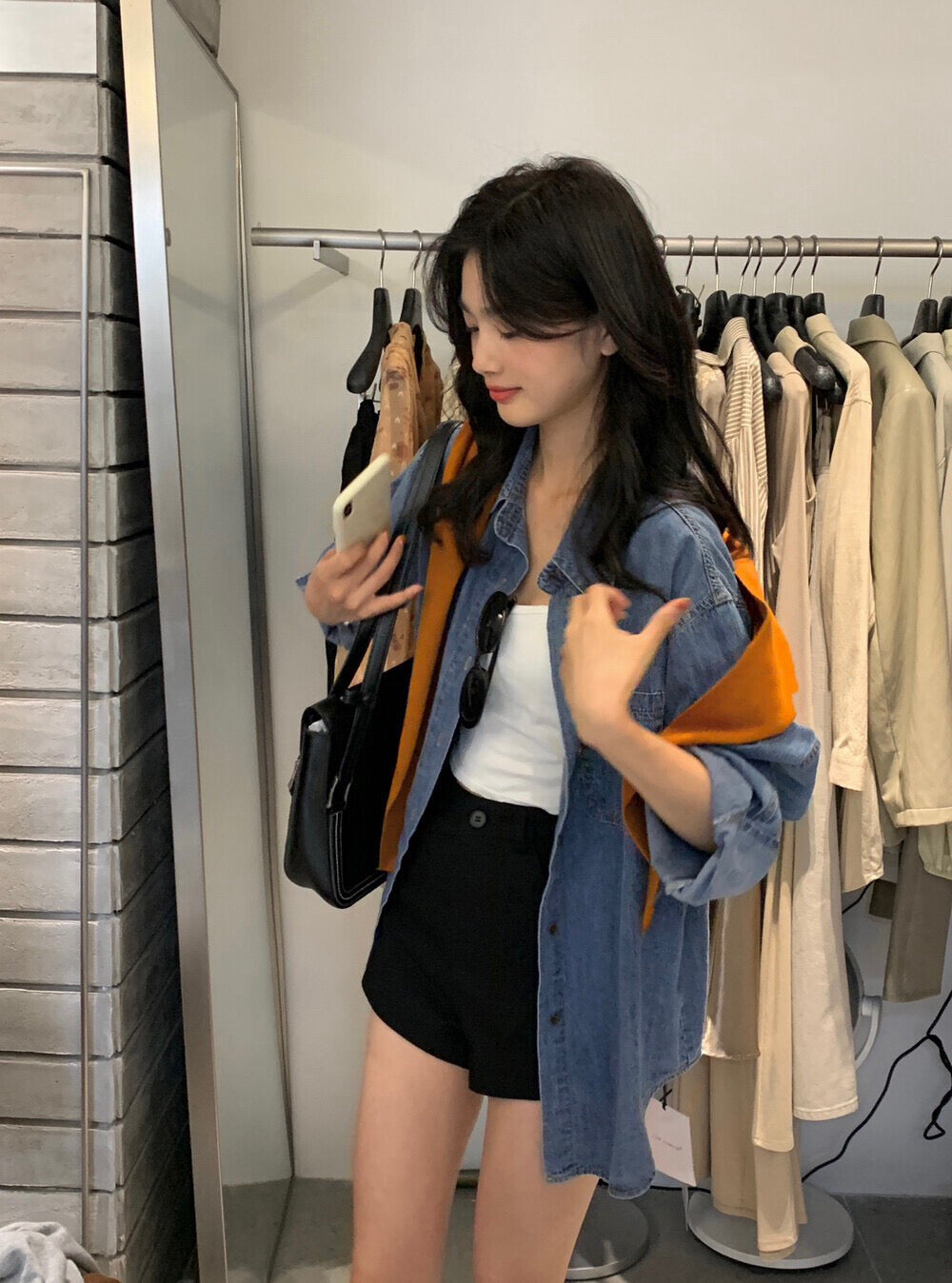 Kelly Designs Two Colors Denim Shirt (Instock)
