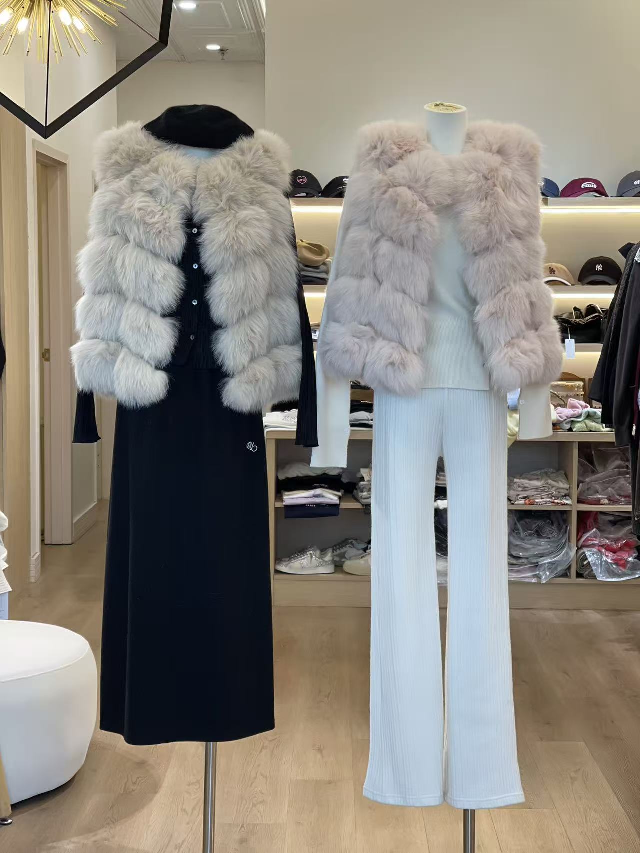 Kelly Designs Fox Fur Vest Jacket-2 Colors (Instock)