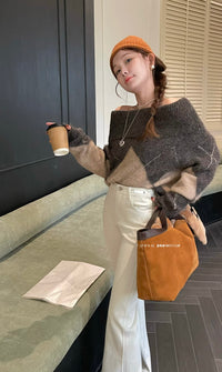 Kelly Designs Fleece-Lined Denim Flare Beige Jeans (Instock)