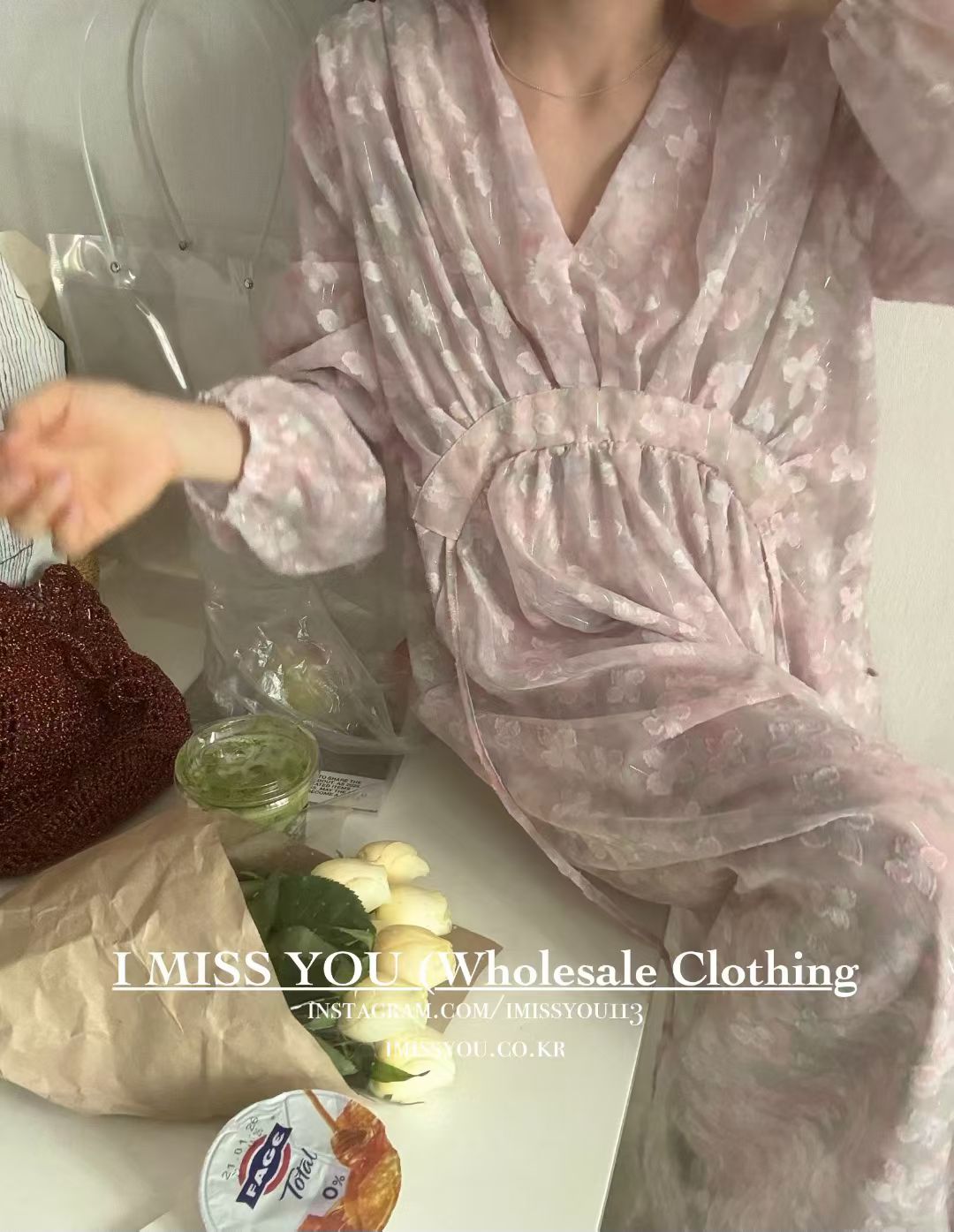 Korean APM Collection I Miss You Pink Dress (Instock)