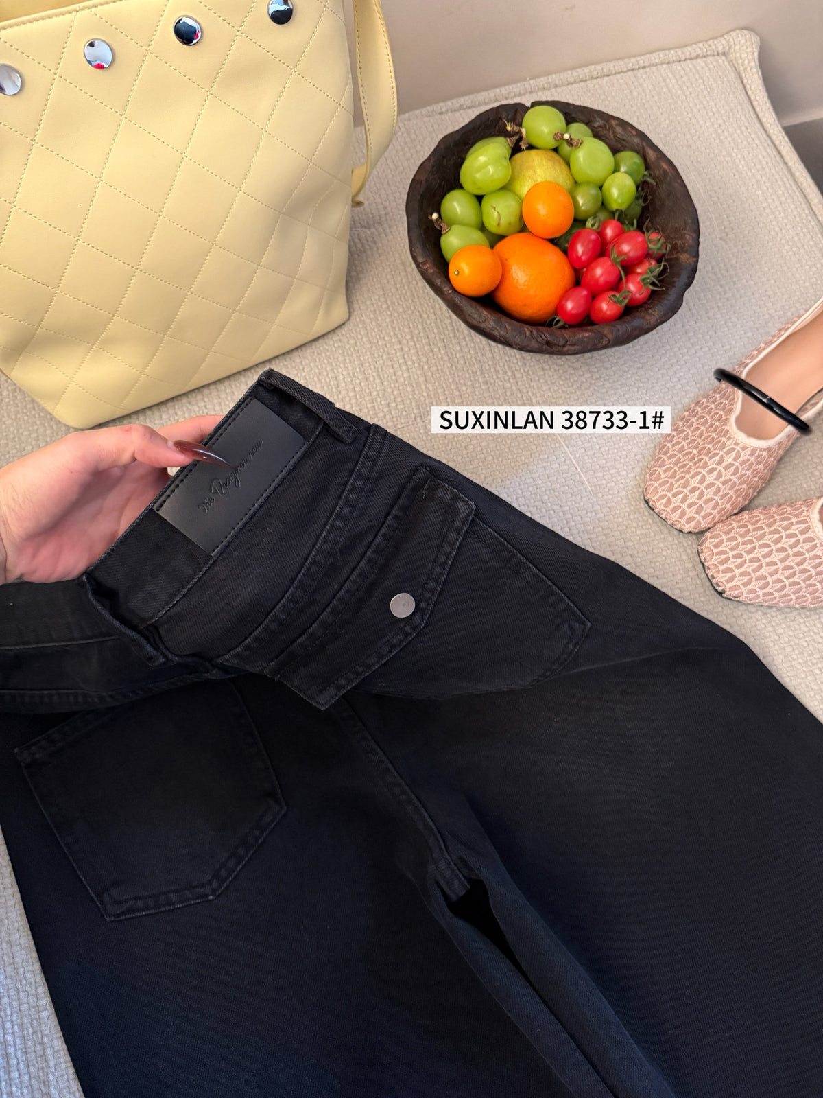 Kelly Designs Shiny Four Season Black Jeans(Instock)