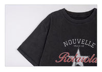 Rolarola Vintage Print Pigment Tshirt Charcoal (Instock)